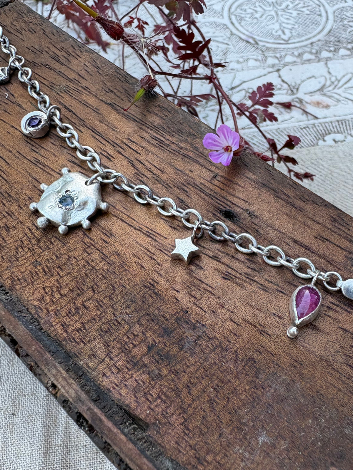 Sapphire Charm Necklace