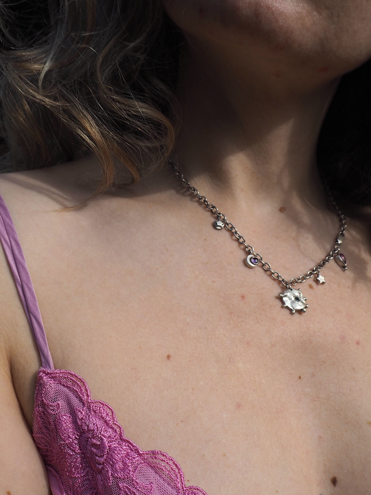 Sapphire Charm Necklace