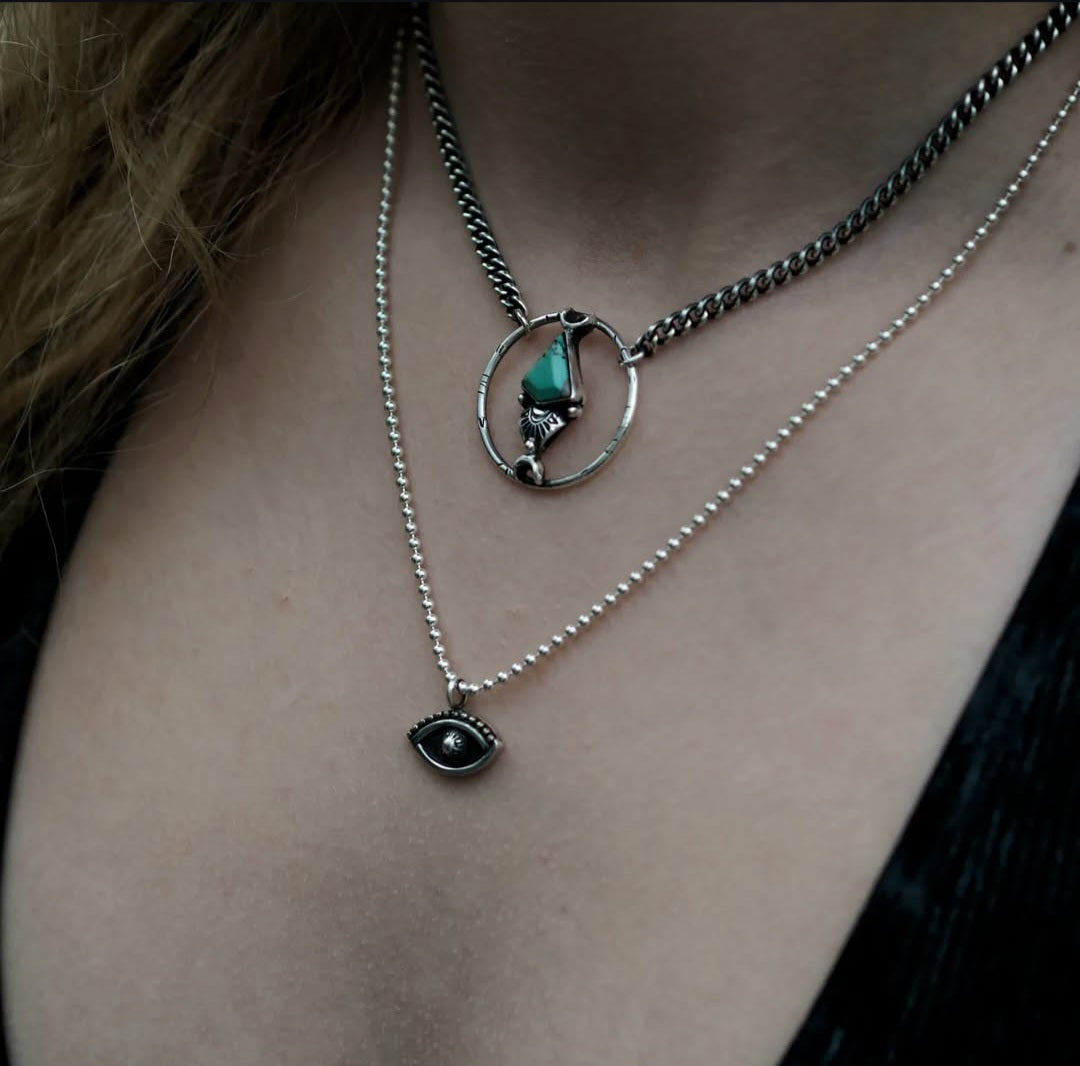 Turquoise Compass Choker